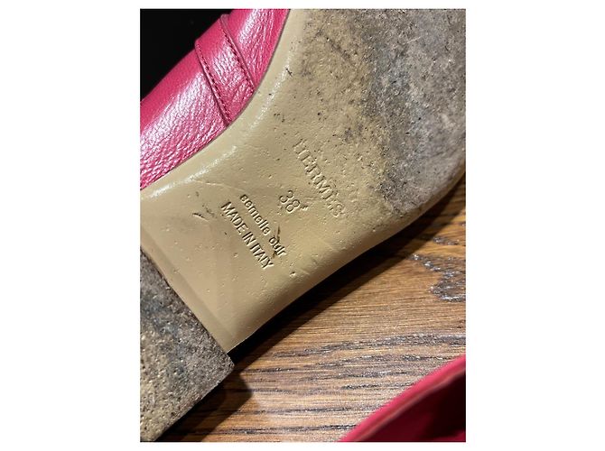 Zapatillas de cuero rosa Oz de Hermès - vista 3