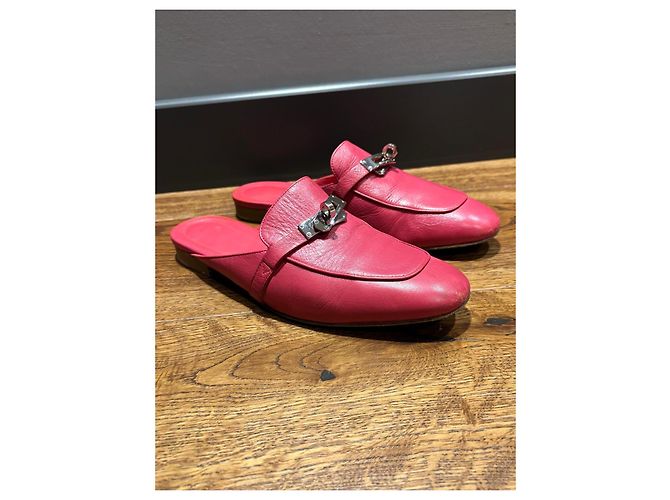 Zapatillas de cuero rosa Oz de Hermès - vista 6