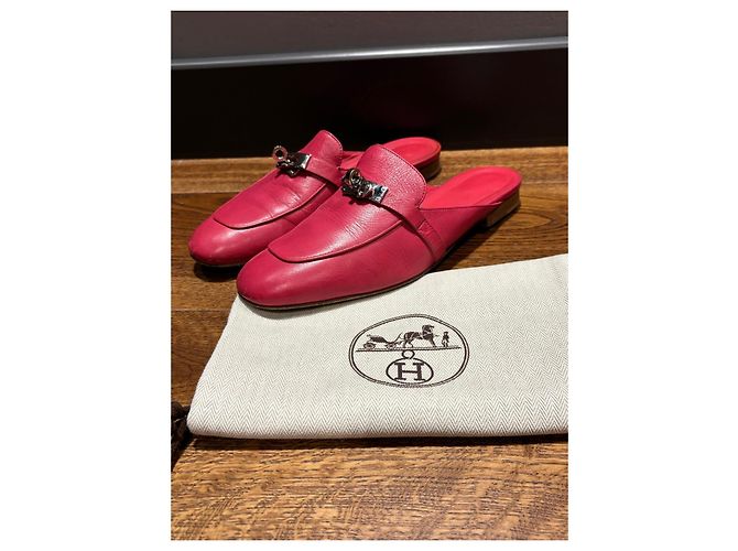 Zapatillas de cuero rosa Oz de Hermès - vista 7