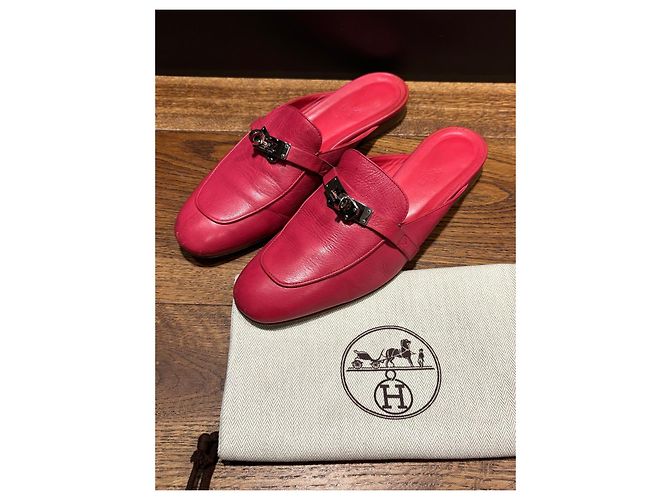 Zapatillas de cuero rosa Oz de Hermès - vista 8