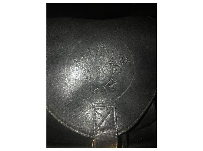 Schwarzer Leder-Rucksack mit Medusa-Logo Gianni Versace Couture - Ansicht 7