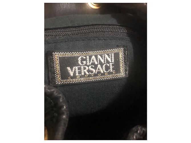 Schwarzer Leder-Rucksack mit Medusa-Logo Gianni Versace Couture - Ansicht 9