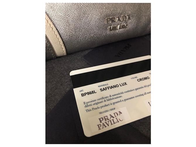 Borsa Clutch Prada Saffiano Lux Metallico - vista 4
