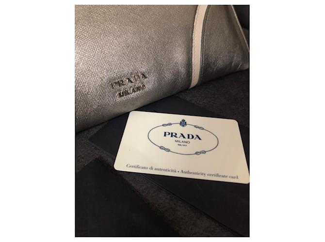 Borsa Clutch Prada Saffiano Lux Metallico - vista 5