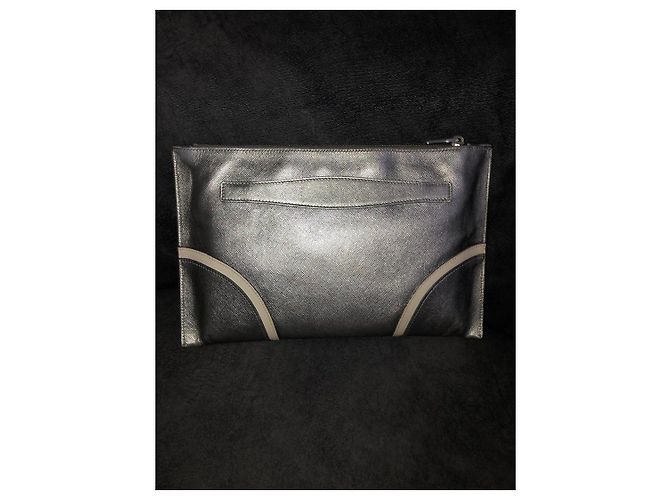 Borsa Clutch Prada Saffiano Lux Metallico - vista 8
