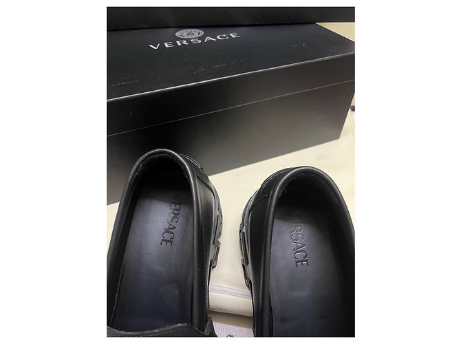 Mocassini Biggie Medusa Versace in pelle nera Nero - vista 4