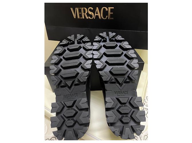 Mocassini Biggie Medusa Versace in pelle nera Nero - vista 5