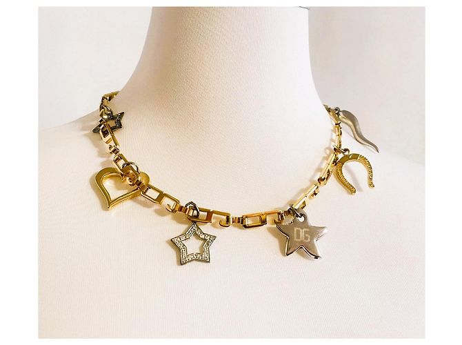 Splendida collana DOLCE & GABBANA dorata con charms portafortuna Multicolore D'oro - vista 2