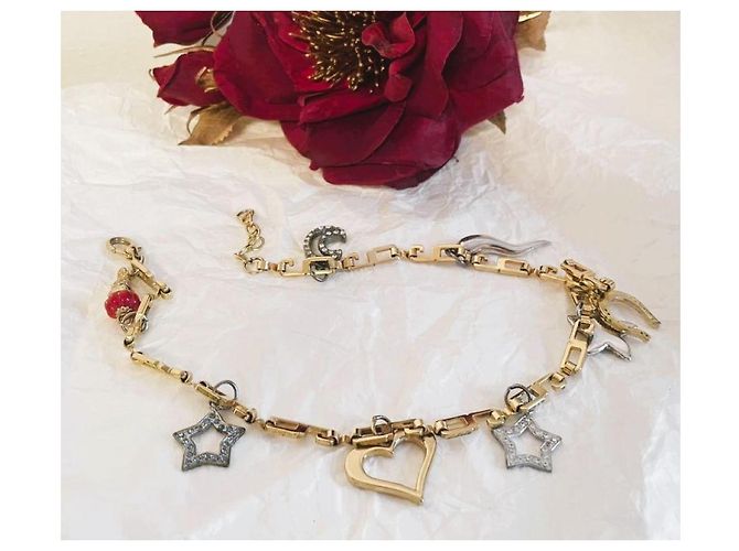 Splendida collana DOLCE & GABBANA dorata con charms portafortuna Multicolore D'oro - vista 3