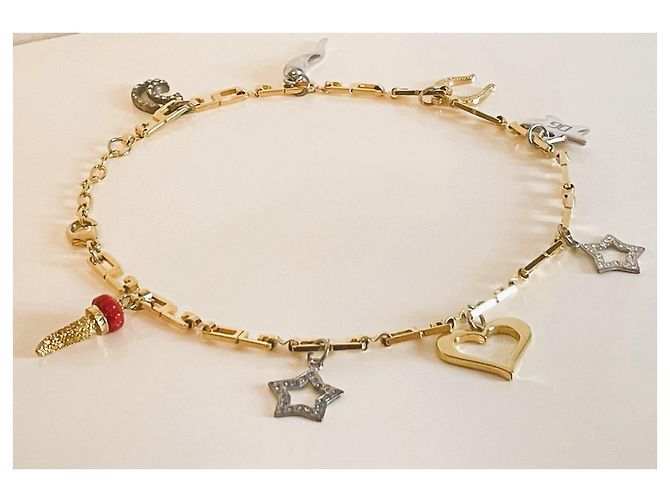 Splendida collana DOLCE & GABBANA dorata con charms portafortuna Multicolore D'oro - vista 5