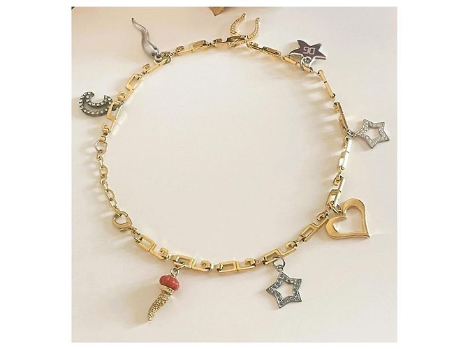 Splendida collana DOLCE & GABBANA dorata con charms portafortuna Multicolore D'oro - vista 7