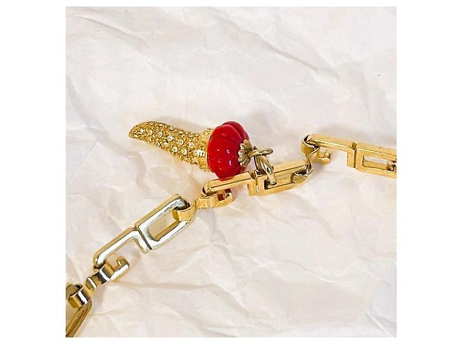 Splendida collana DOLCE & GABBANA dorata con charms portafortuna Multicolore D'oro - vista 8