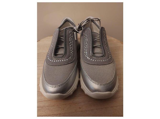 Sneakers Argento Geox con Strass Grigio - vista 3