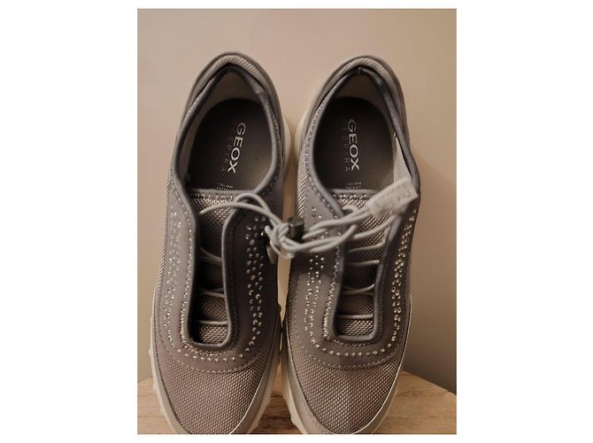 Sneakers Argento Geox con Strass Grigio - vista 4
