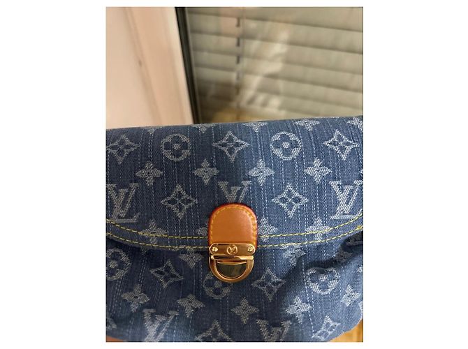 Borsa a Spalla in Denim Monogram Louis Vuitton Blu Blu chiaro - vista 3
