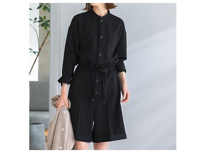 Autre Marque Halbpolyester-Jumpsuit mit geraffter Taille URBAN RESEARCH ROSSO Schwarz - Ansicht 3