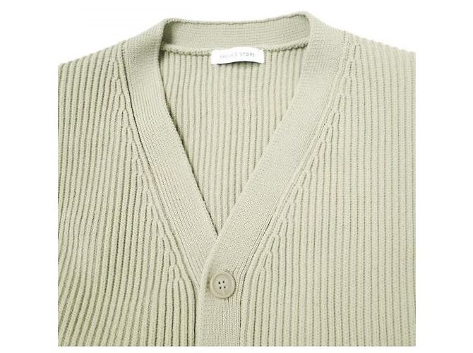 Autre Marque FREAK'S STORE 22AW V-Ausschnitt Strickjacke aus Polyester Grün Khaki - Ansicht 4