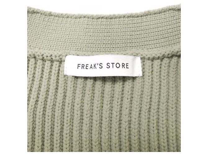 Autre Marque FREAK'S STORE 22AW V-Ausschnitt Strickjacke aus Polyester Grün Khaki - Ansicht 7