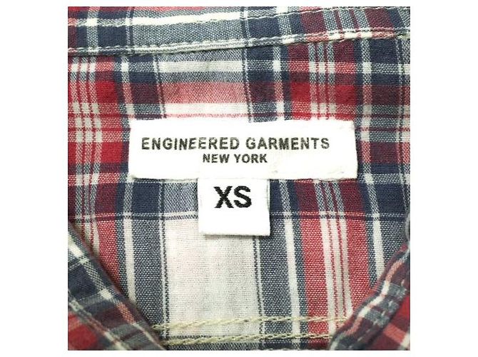 Autre Marque Camisa de trabajo Engineered Garments de algodón Blanco Roja Azul marino - vista 3
