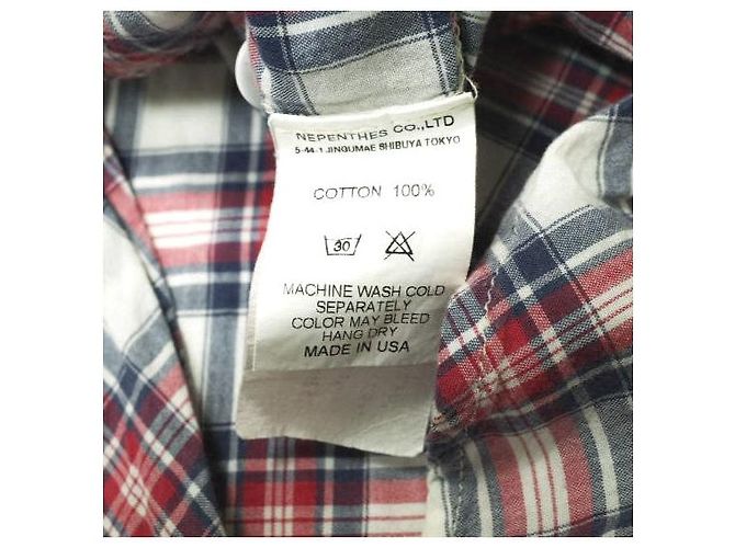 Autre Marque Camisa de trabajo Engineered Garments de algodón Blanco Roja Azul marino - vista 8