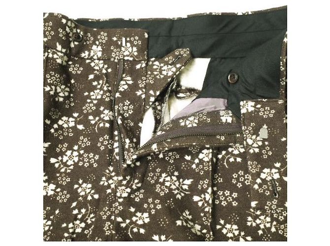 Autre Marque Pantalones de lana Needles Tucked S/T Castaño - vista 4