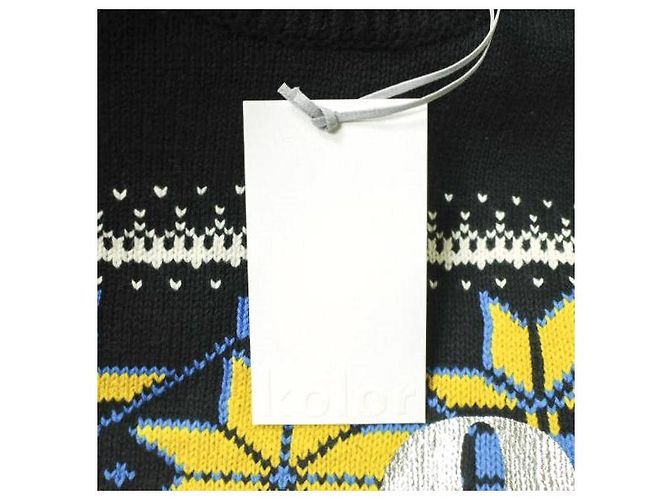 Autre Marque kolor 24SCM-N02302 Stricktop aus Baumwolle und Nylon Schwarz - Ansicht 4