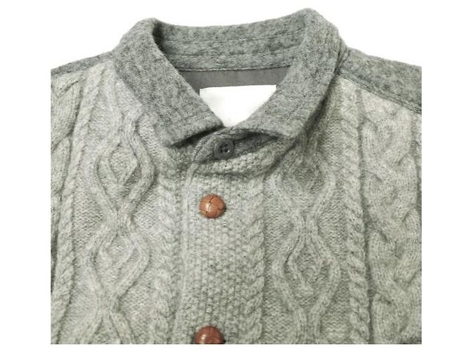Autre Marque Ais Kabelstrick Wollkleid Grau - Ansicht 3