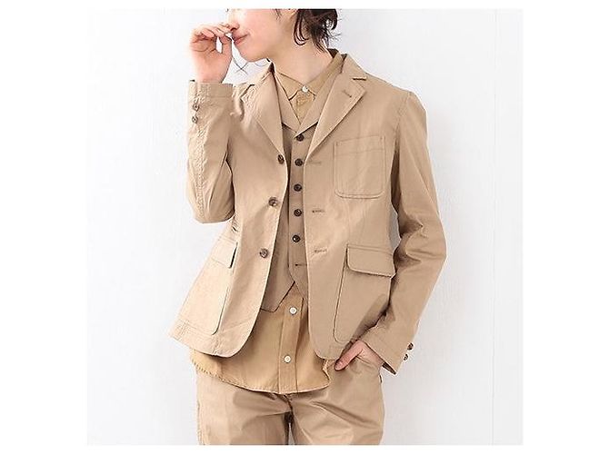 Autre Marque Giacca in cotone Dump3Button BEAMS BOY Beige - vista 3