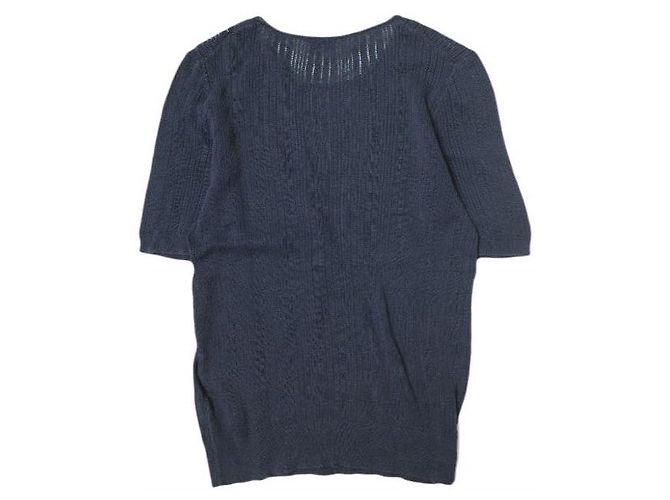 Autre Marque Steven Alan DROP STITCH PULLOVER STRICKWARE aus Baumwolle Blau - Ansicht 2