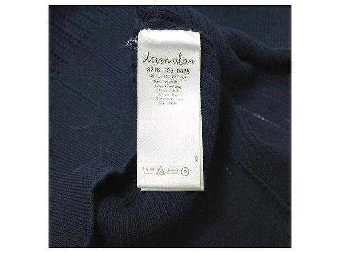 Autre Marque Steven Alan DROP STITCH PULLOVER STRICKWARE aus Baumwolle Blau - Ansicht 7