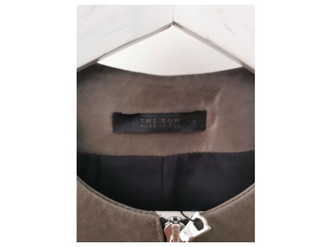 Chaqueta de cuero de cordero The Row Gris - vista 10