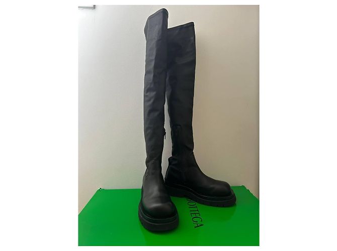 Botas altas Bottega Veneta de piel negra Negro - vista 3
