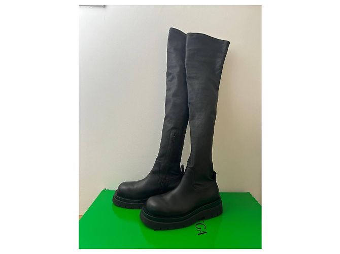 Botas altas Bottega Veneta de piel negra Negro - vista 4