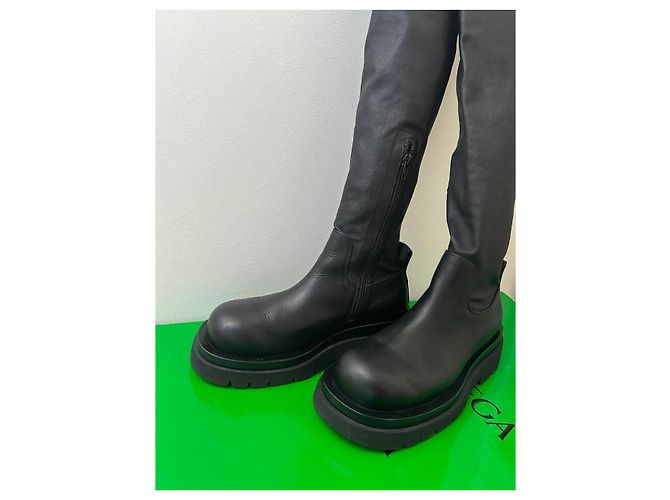 Botas altas Bottega Veneta de piel negra Negro - vista 5