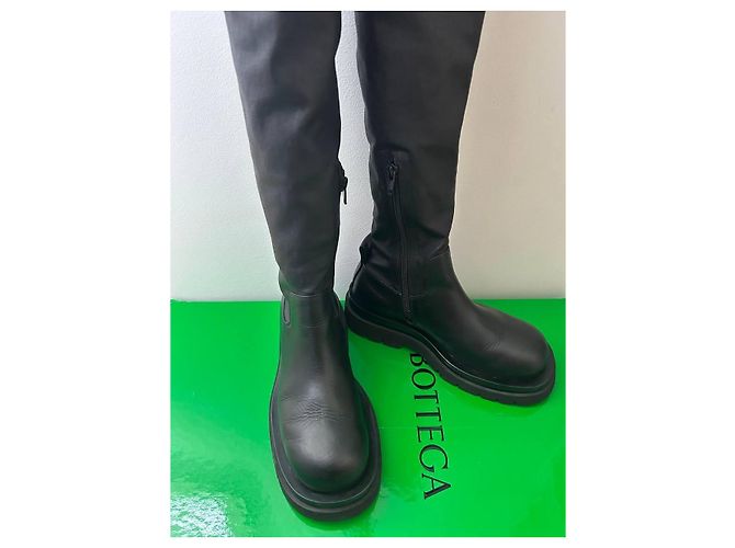 Botas altas Bottega Veneta de piel negra Negro - vista 6