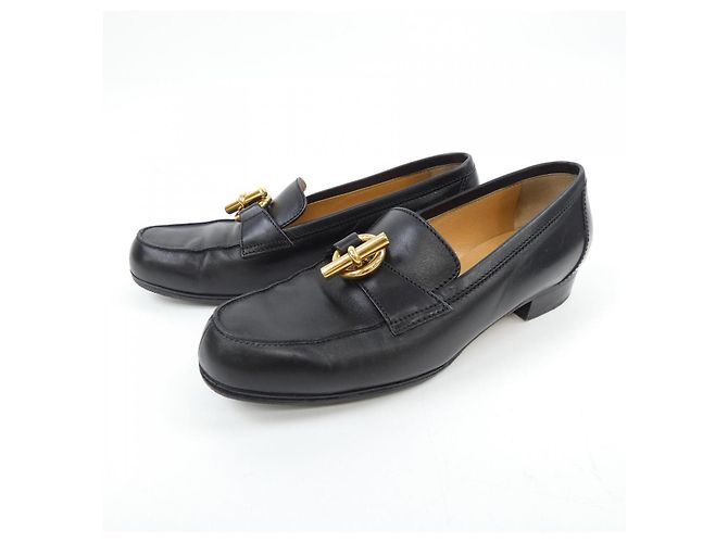 Hermès Vintage-Lederschuhe Schwarz - Ansicht 3