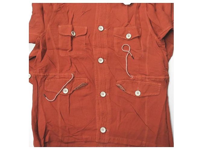 Autre Marque Chaqueta Safari OJO+ de Rayón Naranja - vista 6