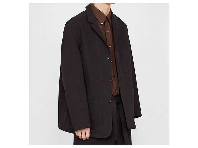 Autre Marque Chaqueta de algodón de doble tela a cuadros Castaño - vista 3