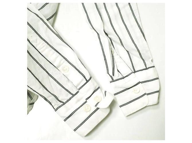 Autre Marque Camicia in cotone a righe con lacci EQUIPMENT Bianco Blu navy - vista 5