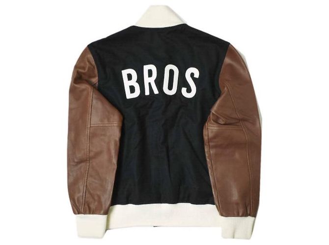 Autre Marque Giacca da stadio Mr.DEADWAX BROTHERS 01 in lana e pelle di agnello Blu - vista 2