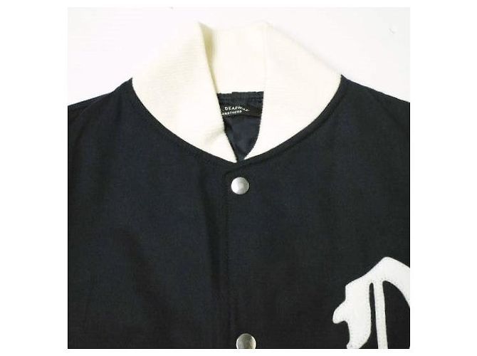 Autre Marque Giacca da stadio Mr.DEADWAX BROTHERS 01 in lana e pelle di agnello Blu - vista 4