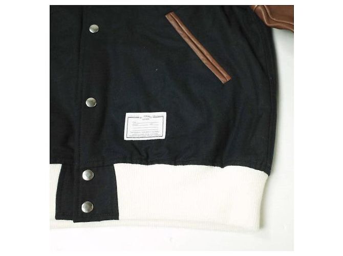 Autre Marque Giacca da stadio Mr.DEADWAX BROTHERS 01 in lana e pelle di agnello Blu - vista 5