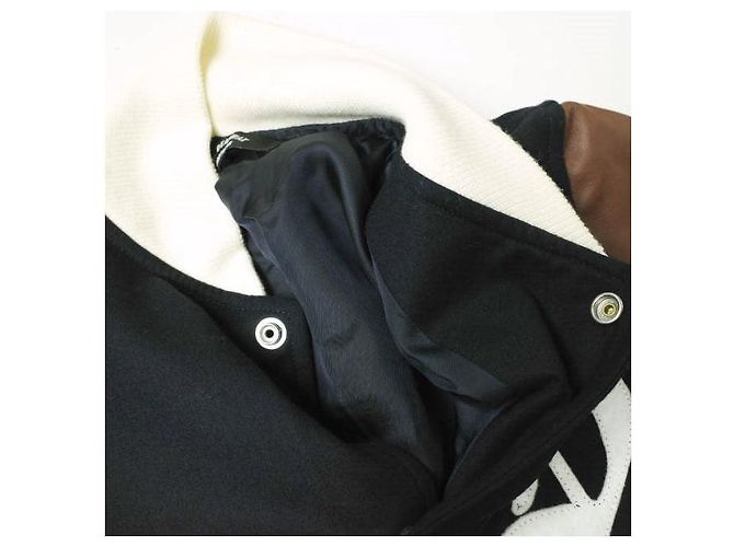 Autre Marque Giacca da stadio Mr.DEADWAX BROTHERS 01 in lana e pelle di agnello Blu - vista 7
