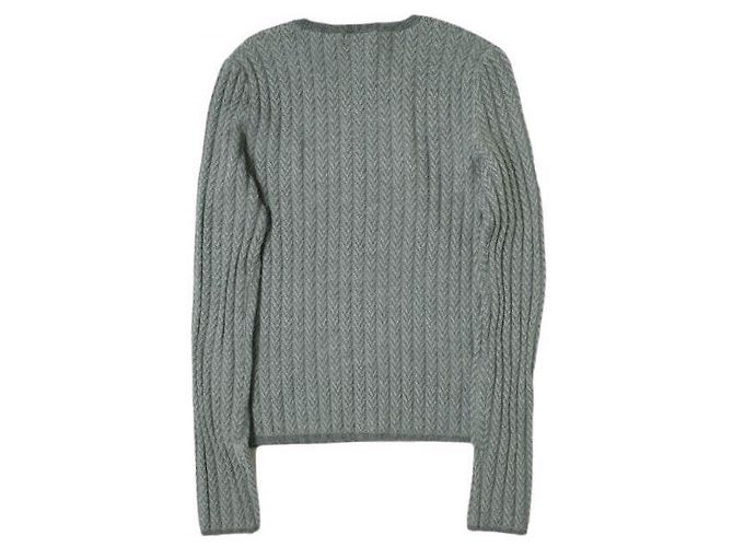 Rippstrick-Wollpullover im Fischgrätmuster von Polo Ralph Lauren Grau - Ansicht 2