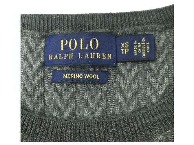 Rippstrick-Wollpullover im Fischgrätmuster von Polo Ralph Lauren Grau - Ansicht 4