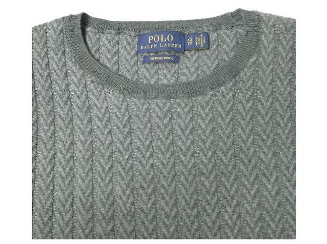 Rippstrick-Wollpullover im Fischgrätmuster von Polo Ralph Lauren Grau - Ansicht 5