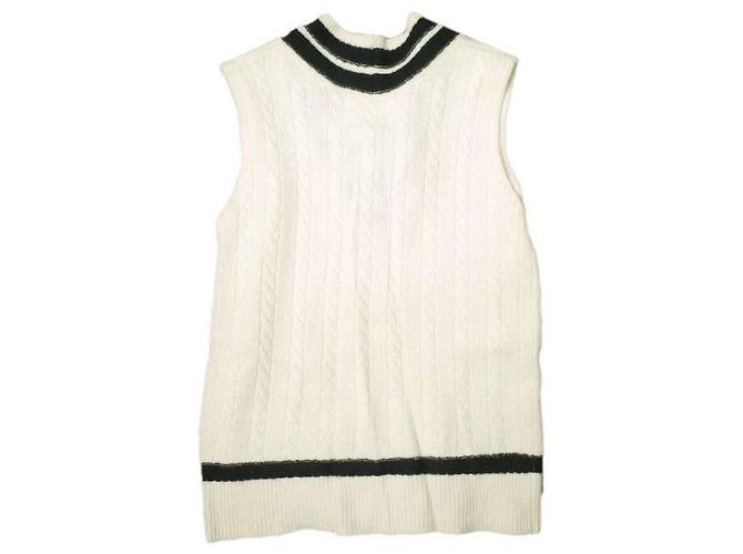 Autre Marque Colete de lã tricotado ADAWAS ADWA-901-51A Branco - vista 2