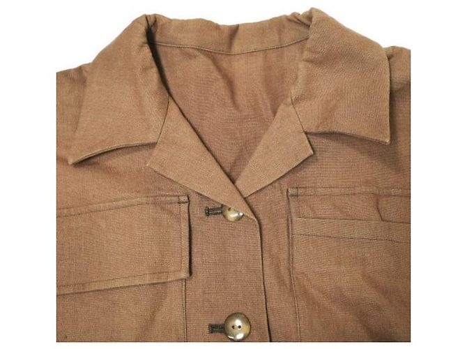 Autre Marque Chaqueta de Lino Big Pocket ODORANTES Castaño - vista 4