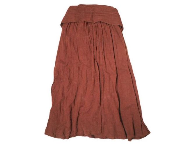 Autre Marque FALDA DE ALGODÓN LAURENCE BRAS PAPILLONNER Castaño - vista 2