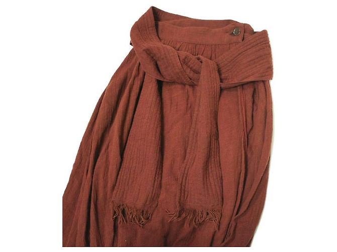 Autre Marque FALDA DE ALGODÓN LAURENCE BRAS PAPILLONNER Castaño - vista 4